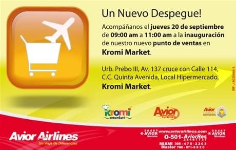 Avior Airlines abre punto de ventas en Kromi Market  de Urbanización Prebo III