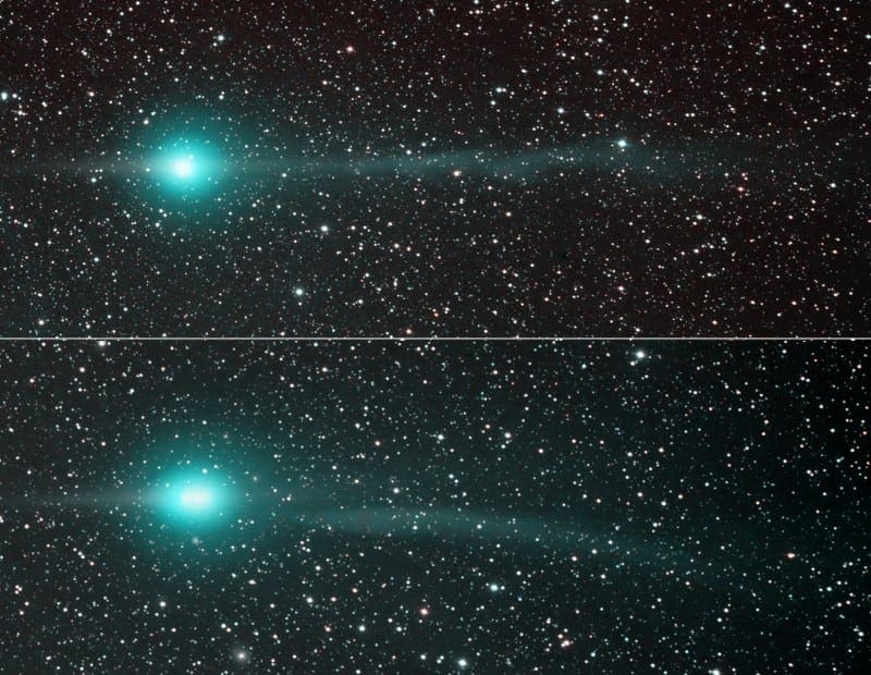 Las dos colas del cometa Lulin