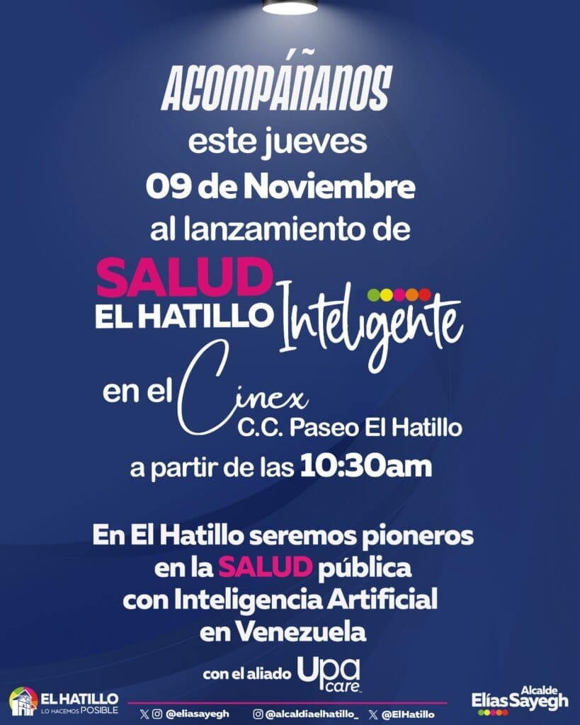 Inauguración: La Alcaldía de  EL HATILLO te invita al lanzamiento de Salud El Hatillo Inteligente.